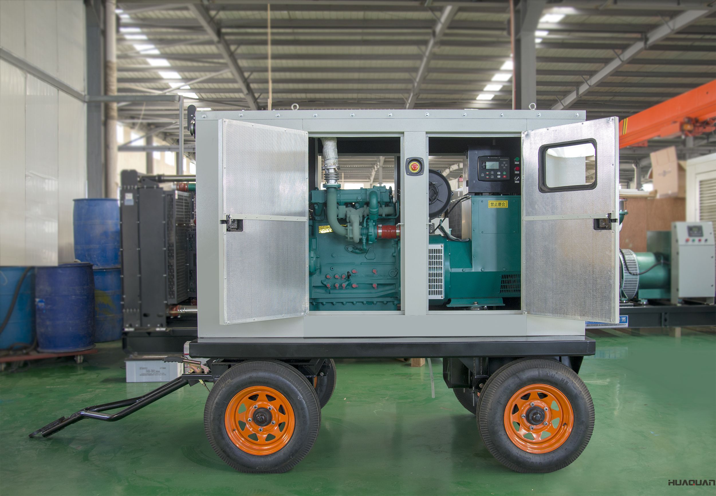 華全動(dòng)力30kw移動(dòng)靜音拖車(chē)發(fā)電機(jī)組于2018年4月16日發(fā)往上海